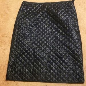 Knee length dark navy quilted pencil skirt